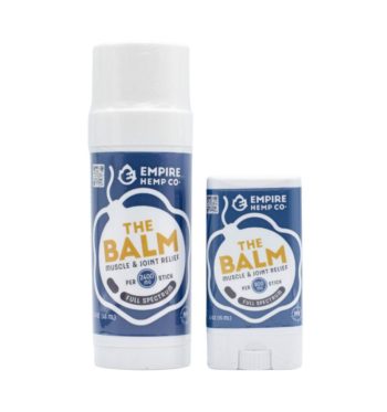 Two containers of CBD Topical called The Balm from Empire Hemp Co.