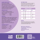 The information and ingredients to the Calm + Vitality CBD Dog Treats by Lazarus Naturals on a white background