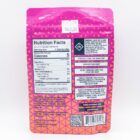 The backside of a bag of XITE 5:1 Fruit Gummies, on a white background