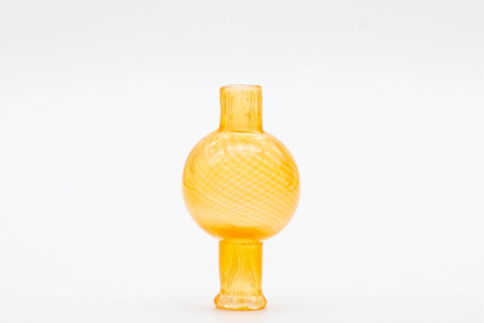 A tangie bubble cap, made by Bradfurd Glass, on a white background