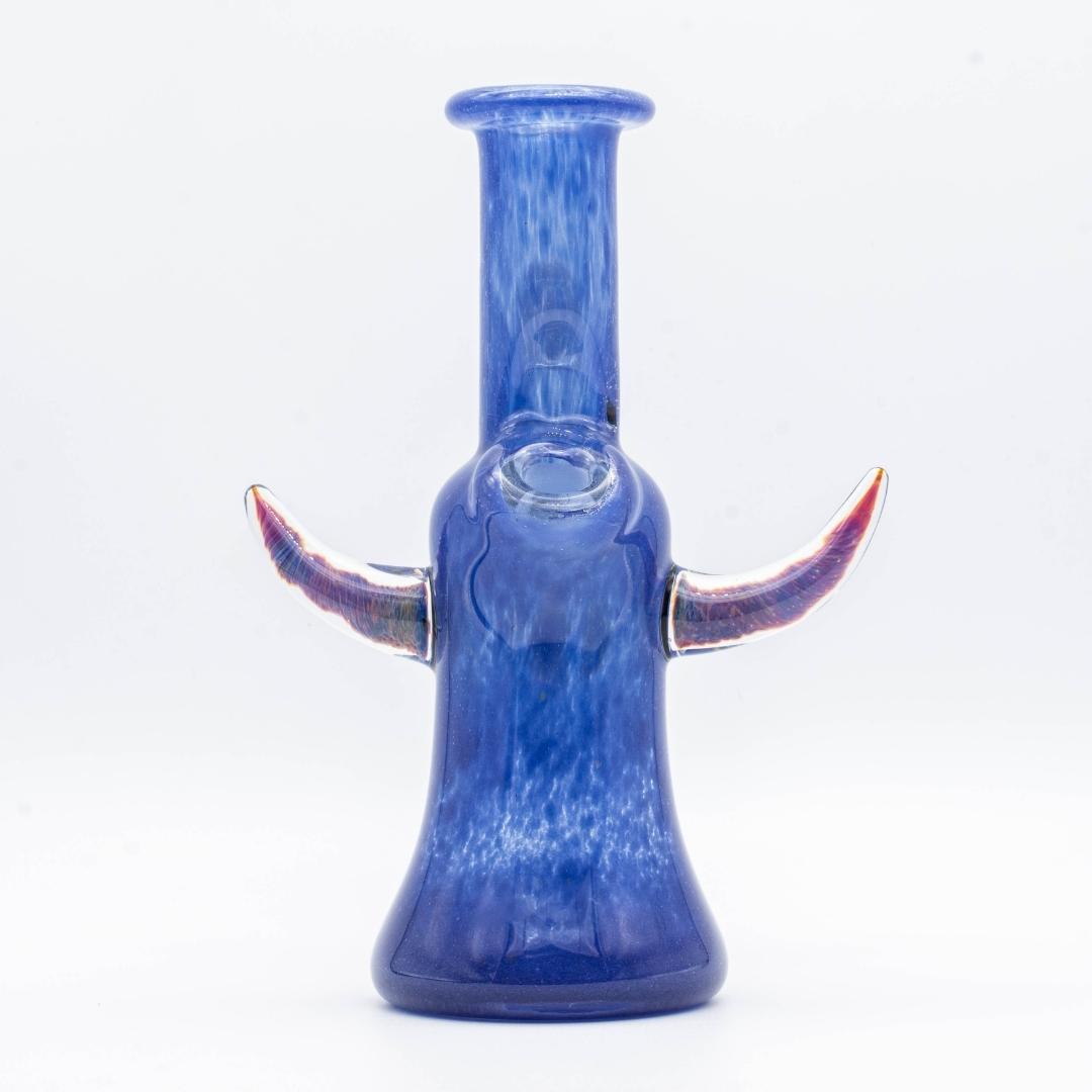 A blue, 6-inch jammer, made by GooMan Glass, on a white background