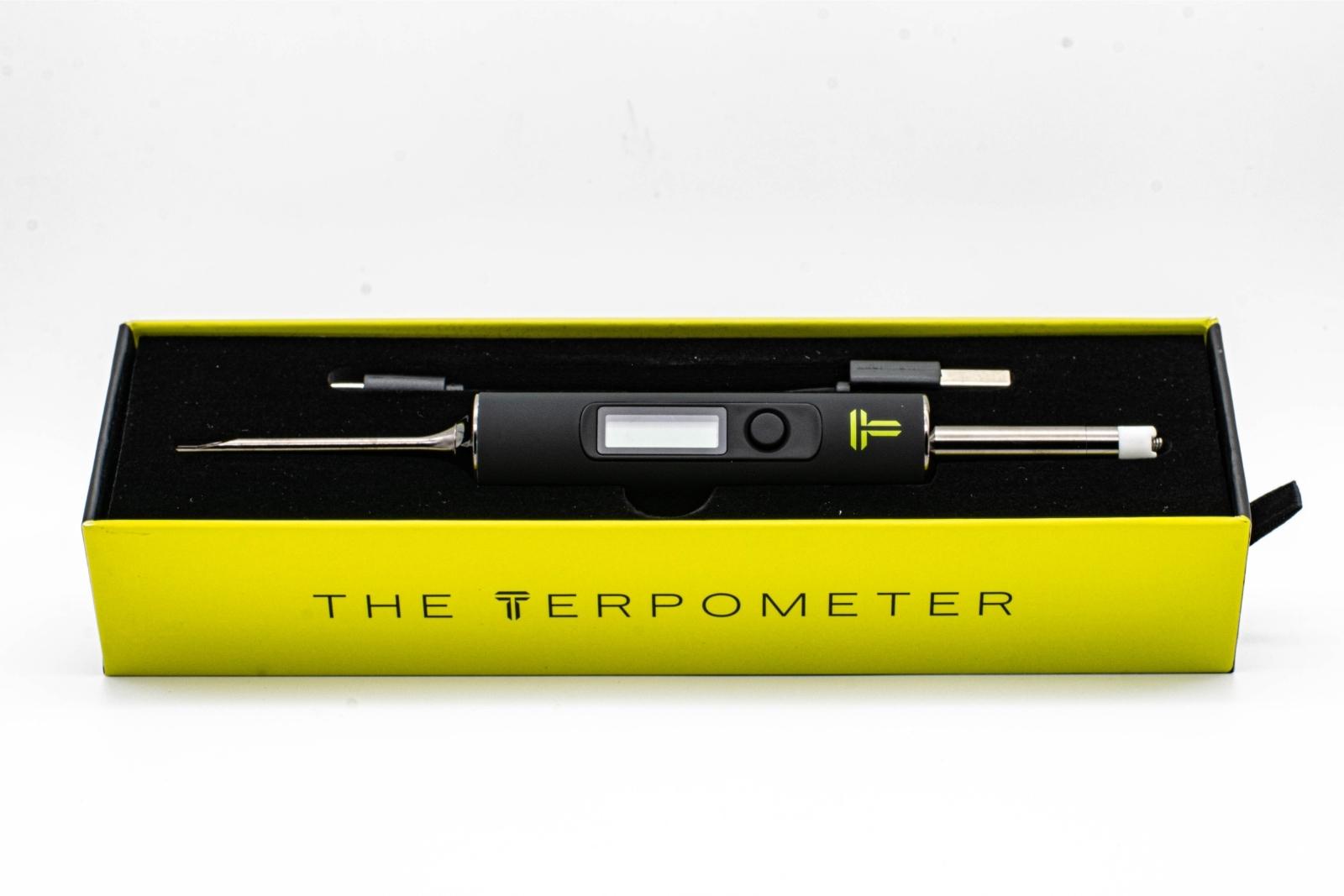 The Terpometer inside its box on a white background