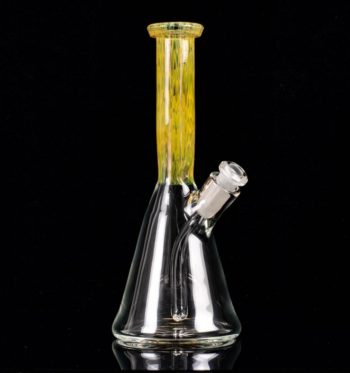 A half clear, half fumed 8-inch minitube, made by BorOregon, on a white background