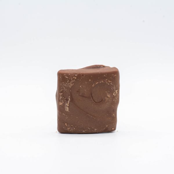 A single Xite 1:1 Almond Toffee square standing on a white background.