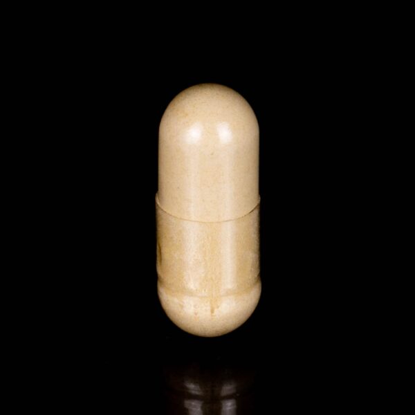 A single capsule of Plant Science Laboratories CBG Capsules, on a black background