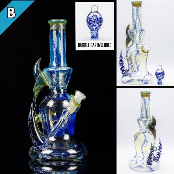 A collage of photos, showing different angles, of the Bradfurd Glass Minitube B