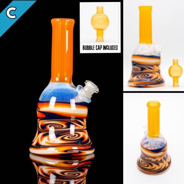 A collage of photos, showing different angles, of the Bradfurd Glass Minitube C