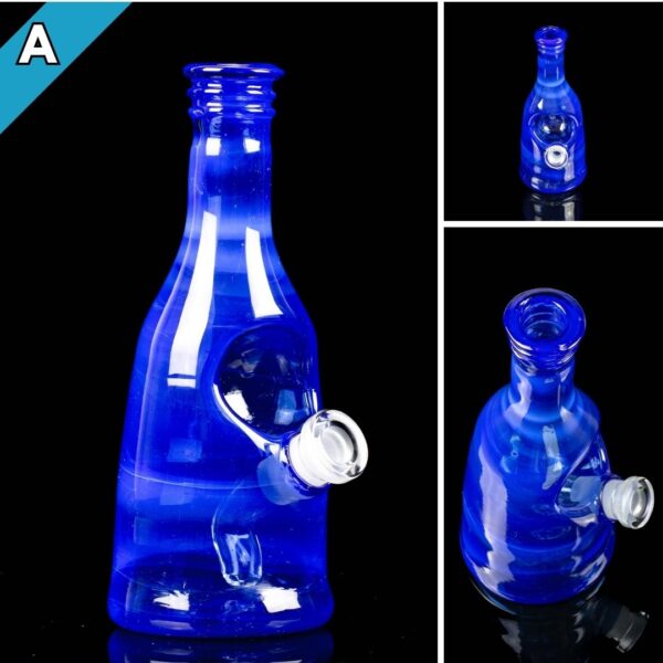 A collage of photos, showing different angles, of the Costa Glass Saki Rig A