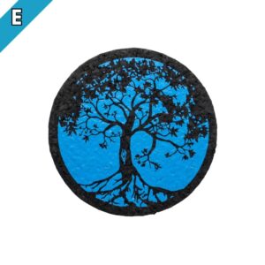 A blue Tree of Life rubber dab mat from East Coasters, on a white background