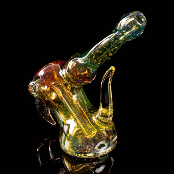 A Paul Taylor Glass Thick Frit Bubbler, on a black background