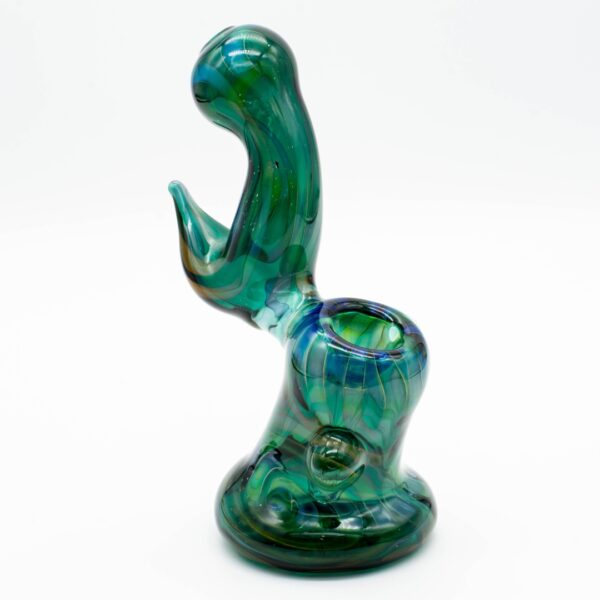 A Paul Taylor Glass Fumed Over Color Bubbler, on a white background