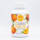 A 40-count bottle of Wyld CBD + CBC Peach Gummies, on a white background.