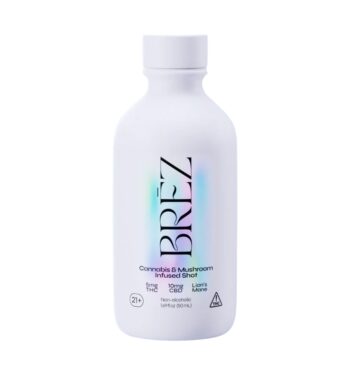 A single bottle of BREZ Infused Shot on a white background.