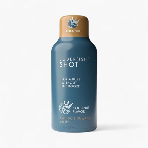 A single bottle of Sober(ish) Coconut flavor on a white background.